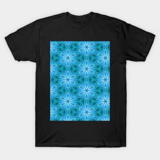 Blue Abstract Star Shapes Pattern T-Shirt